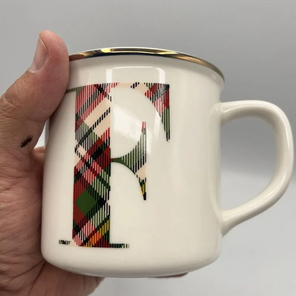 POTTERY BARN STEWART PLAID LETTER 
